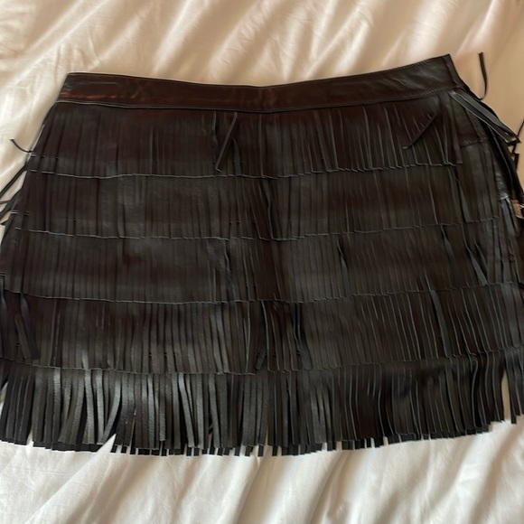 New w/tags. Leather fringe skirt - Picture 2 of 8